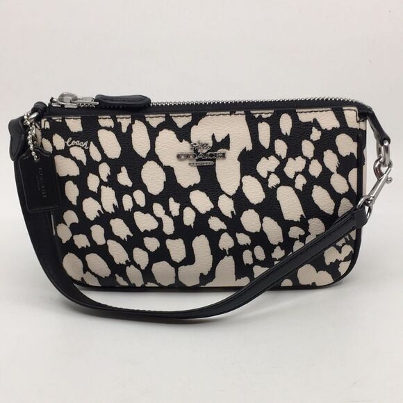 Coach CD872 Nolita 19 With Spotted Animal Print In Silver/Black/Chalk Multi - Picture 1 of 16